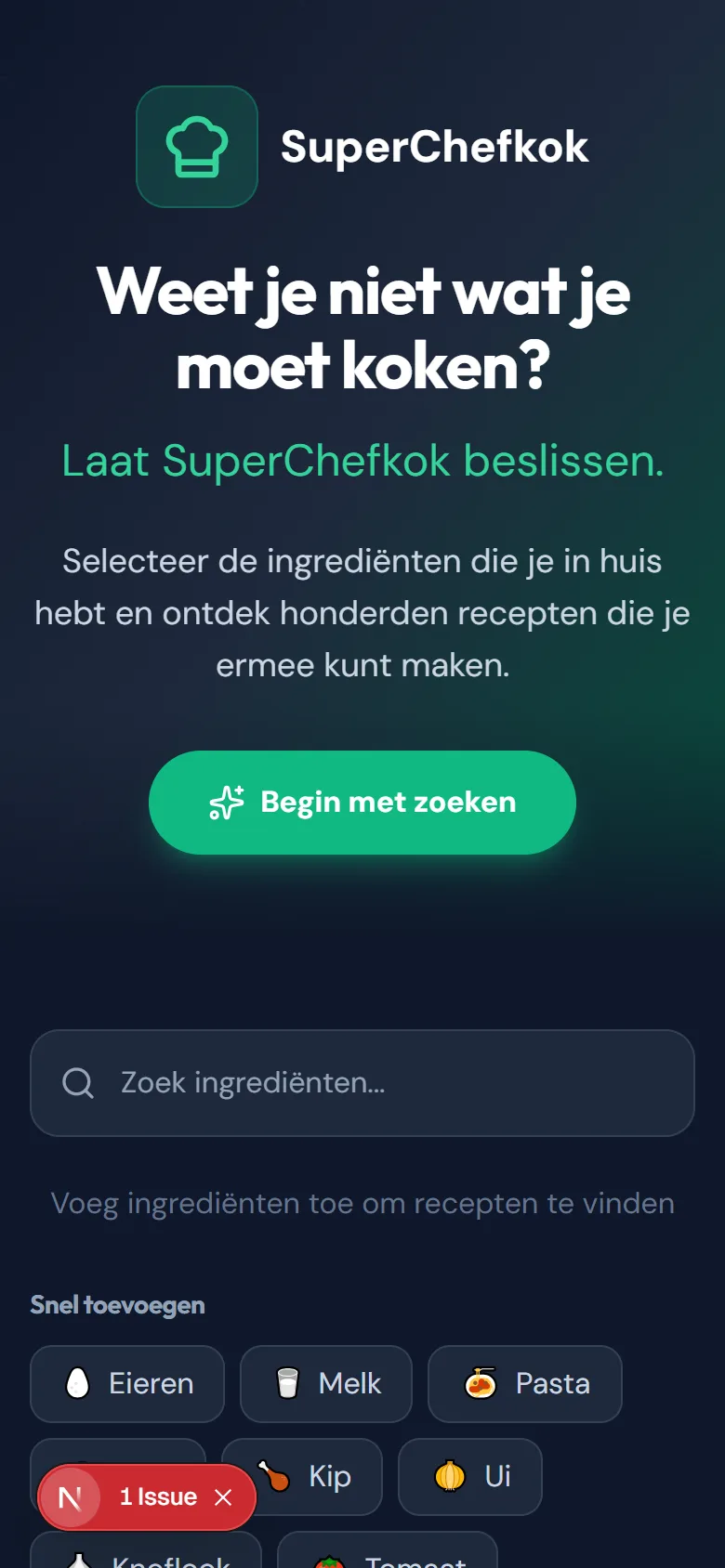 Mobiele weergave van dezelfde website