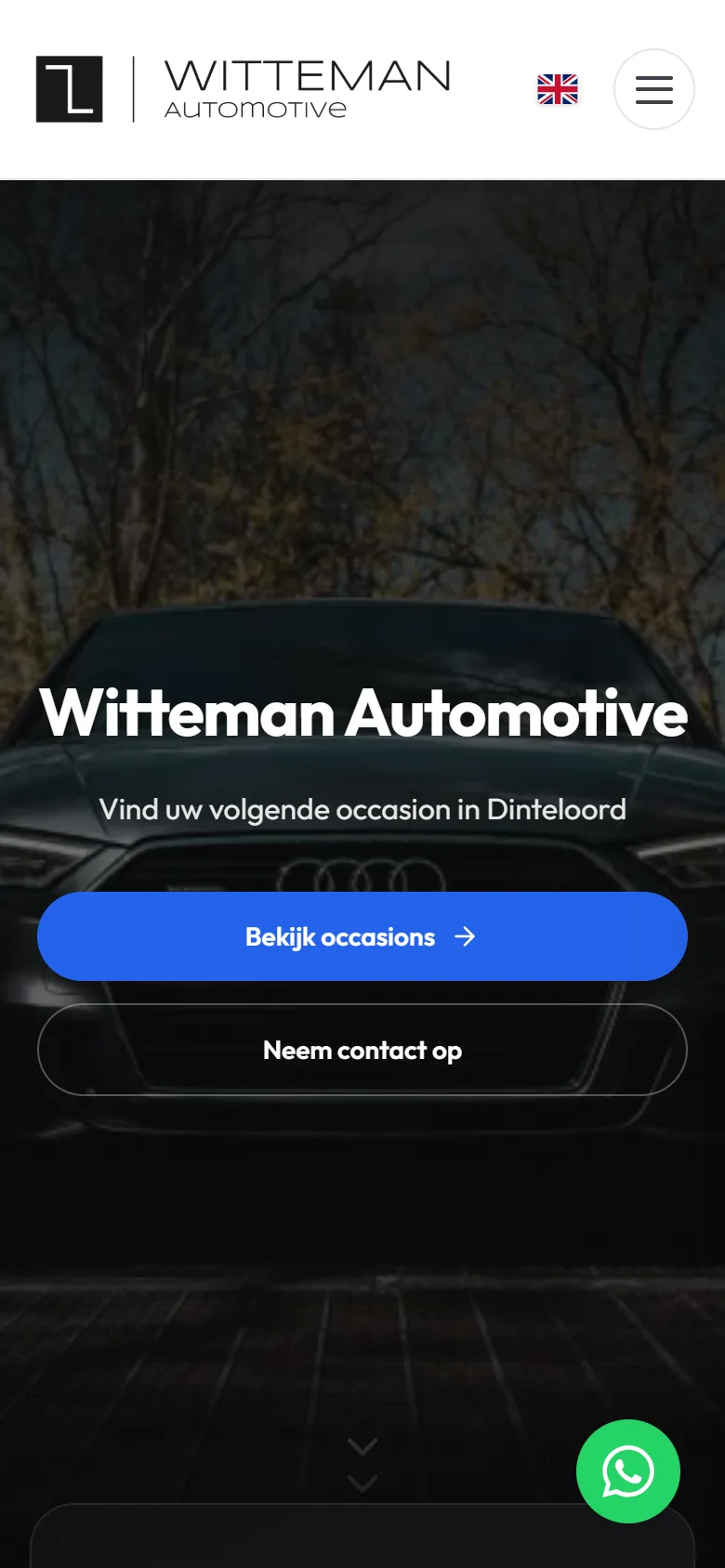 Mobiele weergave van dezelfde website